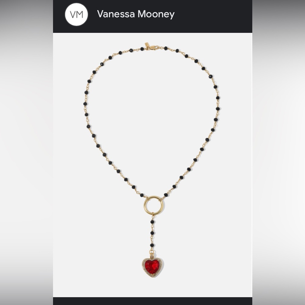 New Vanessa Mooney Ruby Heart Necklace
